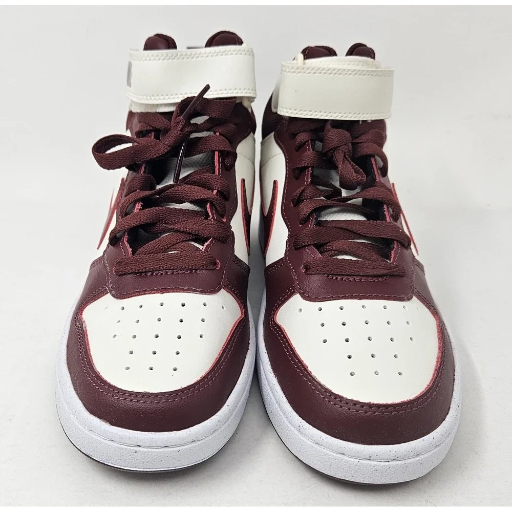 Nike Court Borough Mid 2 Boy's Sneakers Pearl White/Team Red Size 4.5 Y NEW!
